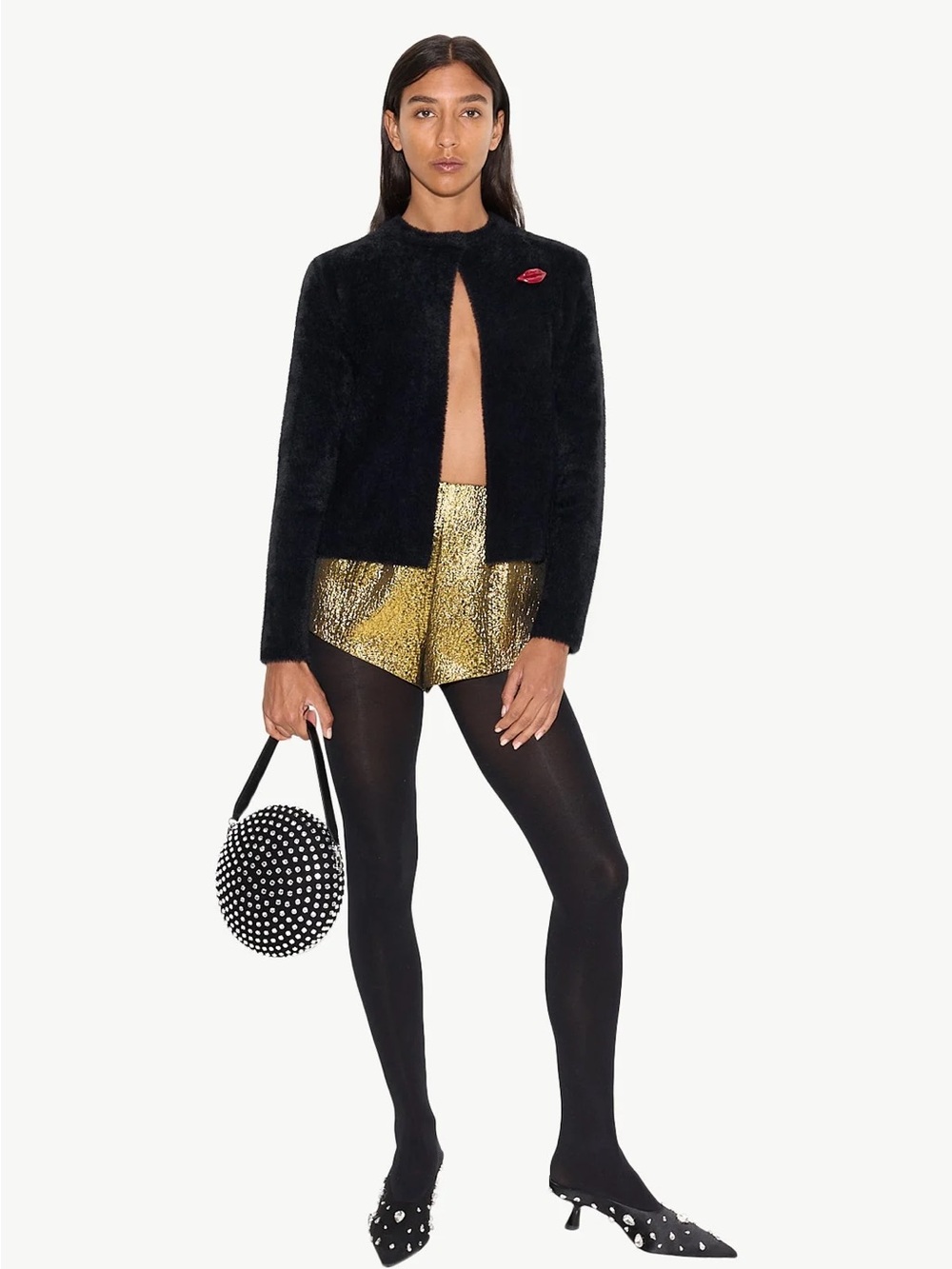 SIMONMILLER Metallic Gold Shorts